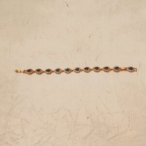 Emerald and diamond simulant bracelet